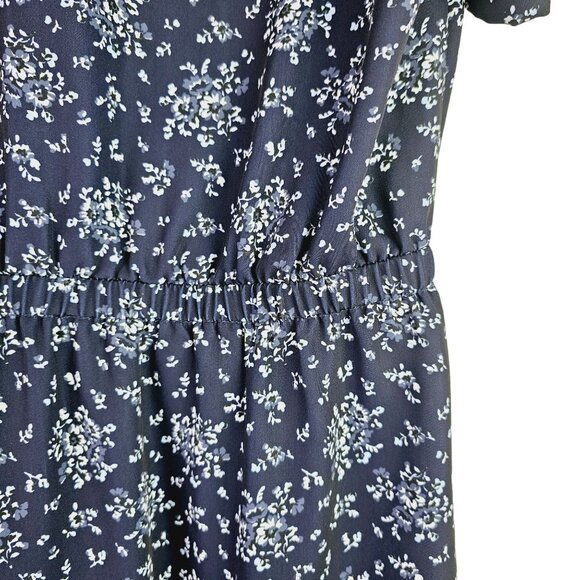 CK Calvin Klein Collared Floral Short Button Front Casual Dress, Sz L - Picture 3 of 7